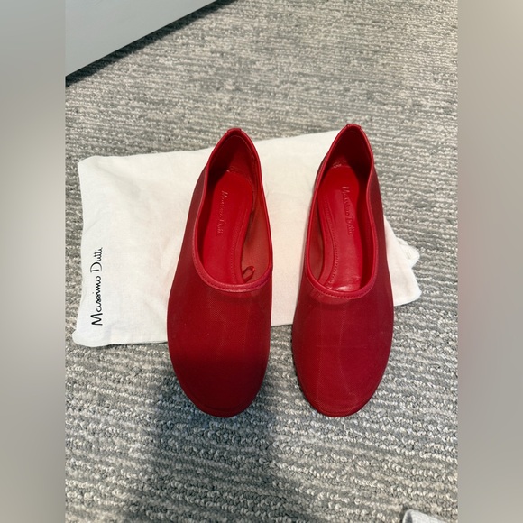 Massimo Dutti Red Mesh Ballet Flats - Picture 5 of 10